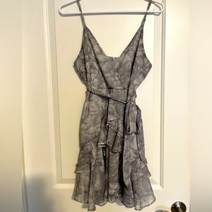 SAINTS + SECRETS Ruffle Fit and Flare Dress with spaghetti straps Size S